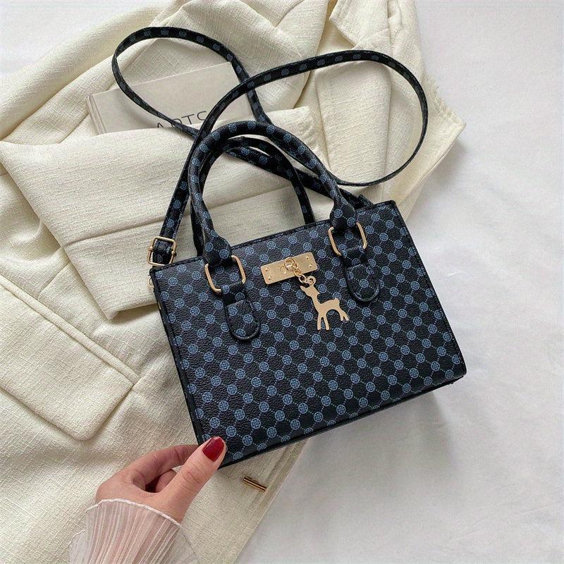 Polka Dot Print Tote Bag Vintage Satchel Purse Crossbody Bag