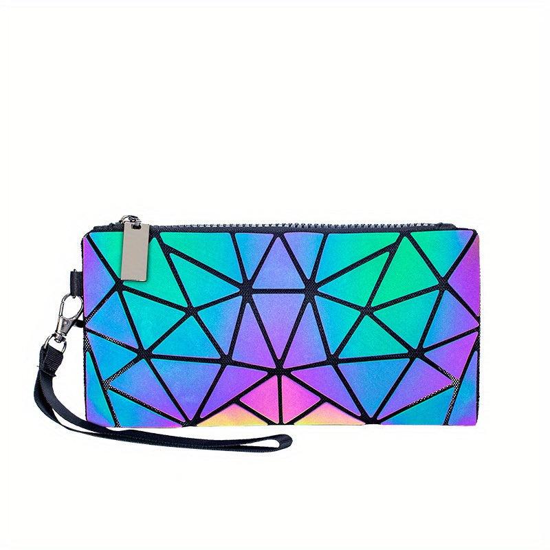 Geometric Luminous Tote Bag Reflective Crossbody Clutch Purse