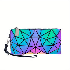 Geometric Luminous Tote Bag Reflective Crossbody Clutch Purse