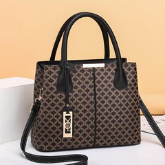 Vintage Top Handle Satchel Tote Bag PU Leather Textured Shoulder Bag