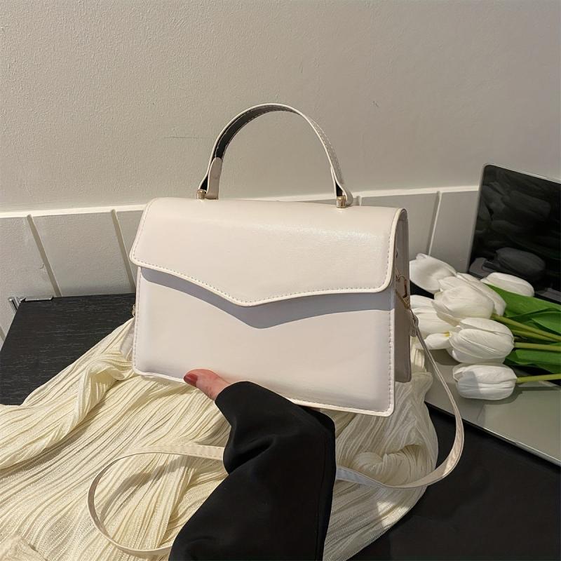 Minimalist Flap Crossbody Bag Top Handle Satchel Women's Shoulder Purse Handbag