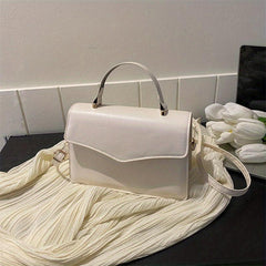 Minimalist Flap Crossbody Bag Top Handle Satchel Women's Shoulder Purse Handbag