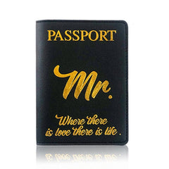 PU Leather Couple Travel Document Bag Passport Holder Luggage Tag Set