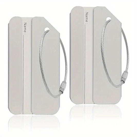2pcs Aluminum Luggage Tags For Travel Bag Identifier