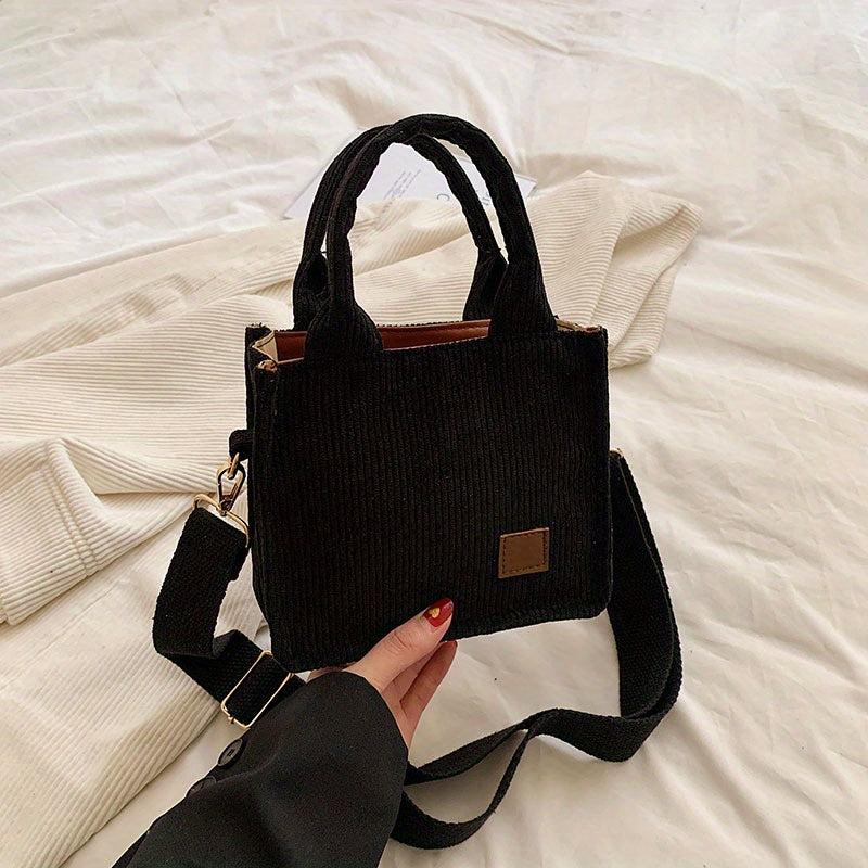Corduroy Tote Bag Stylish Daily Crossbody Bag