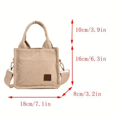 Corduroy Tote Bag Stylish Daily Crossbody Bag