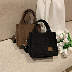 Corduroy Tote Bag Stylish Daily Crossbody Bag