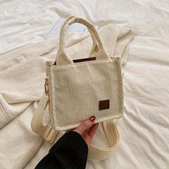 Corduroy Tote Bag Stylish Daily Crossbody Bag