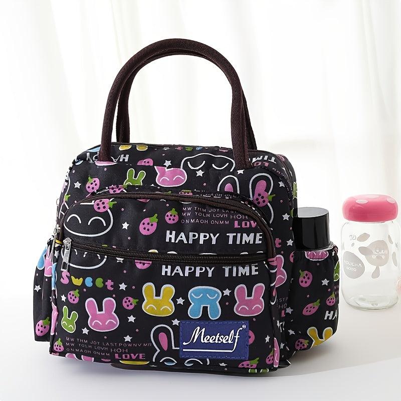 Women's Print Canvas Handbag Waterproof Lunch Bag
