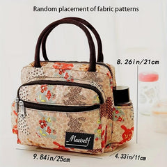 Women's Print Canvas Handbag Waterproof Lunch Bag