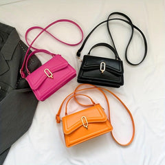 Small Flap Crossbody Square Bag Solid All Match Handbag