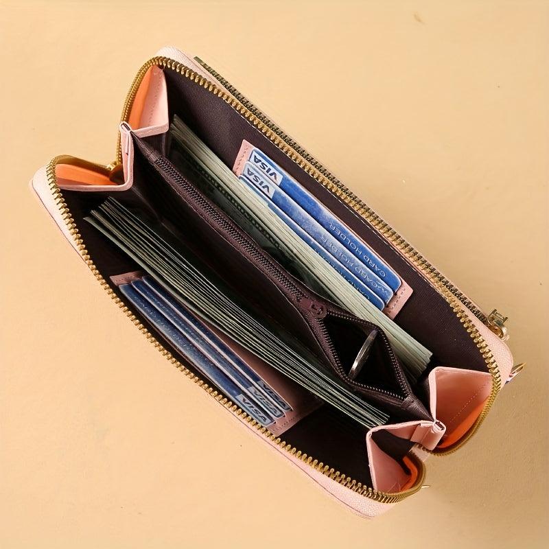 Touch Screen PU Leather Phone Bag Card Slot Zipper Shoulder Bag