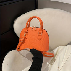 Snakeskin Embossed Crossbody Bag Zipper Shell Handbag for Women