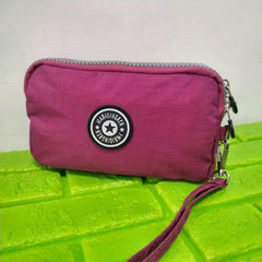 Patch Detail Zipper Wristlet Long Wallet Phone Bag