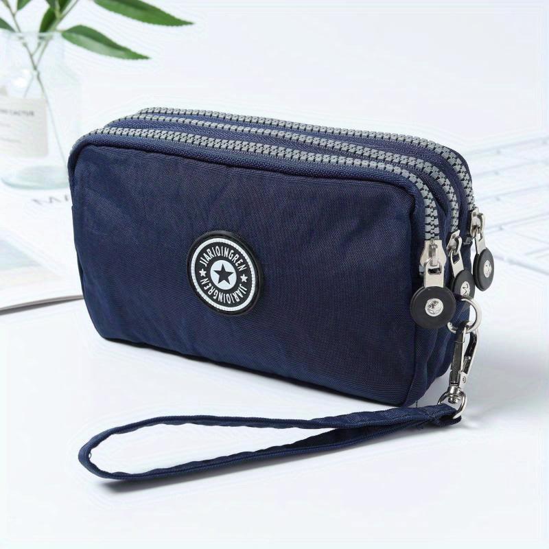 Patch Detail Zipper Wristlet Long Wallet Phone Bag