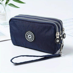 Patch Detail Zipper Wristlet Long Wallet Phone Bag
