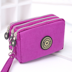 Patch Detail Zipper Wristlet Long Wallet Phone Bag