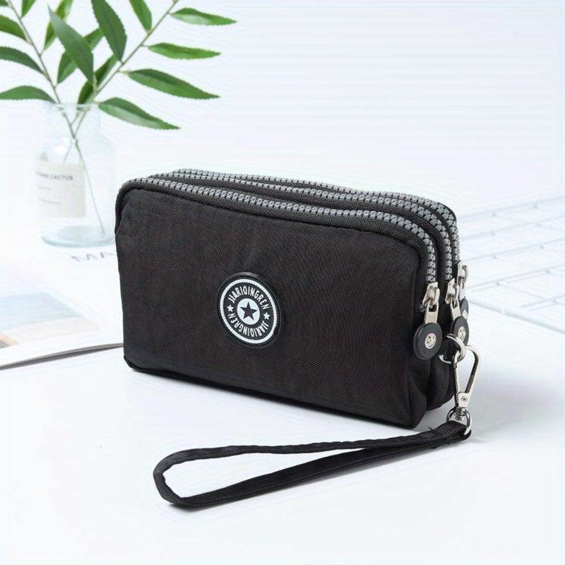 Patch Detail Zipper Wristlet Long Wallet Phone Bag