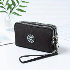 Patch Detail Zipper Wristlet Long Wallet Phone Bag