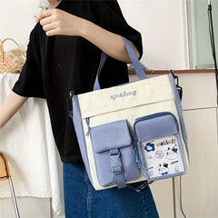Canvas Hand Bag Shoulder Crossbody Zipper Bag With Pattern