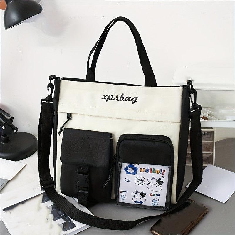 Canvas Hand Bag Shoulder Crossbody Zipper Bag With Pattern