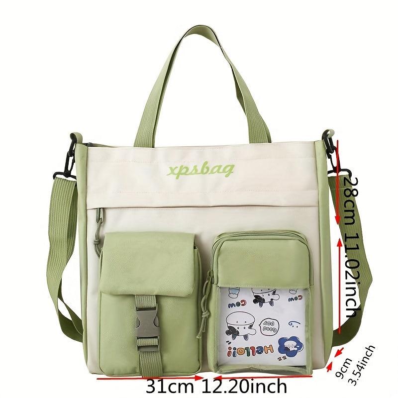 Canvas Hand Bag Shoulder Crossbody Zipper Bag With Pattern