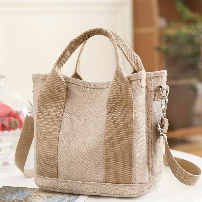 Canvas Crossbody Bag Small Tote Bag For Work & Travel