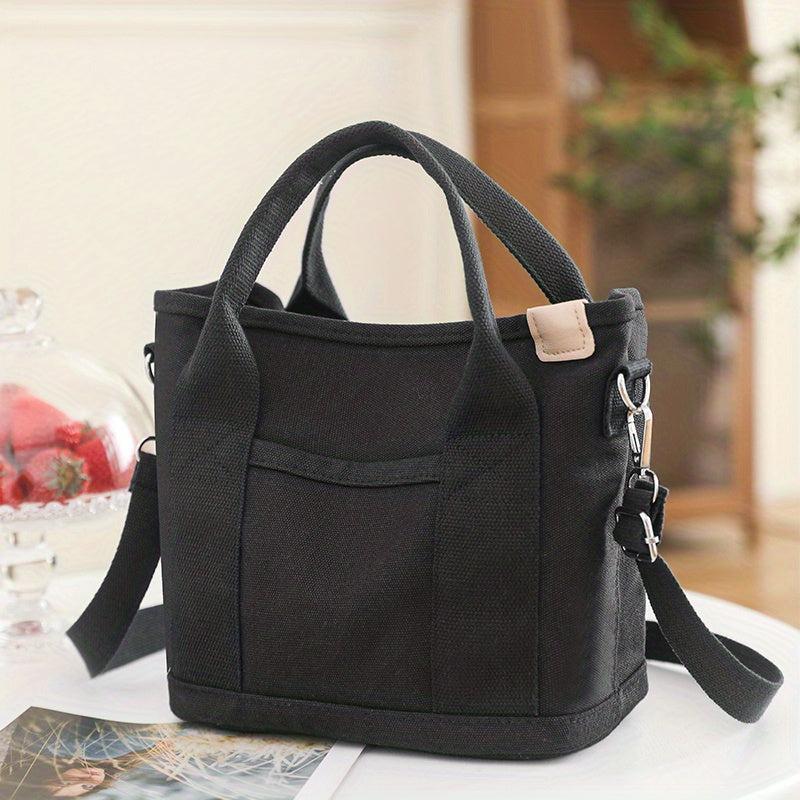 Canvas Crossbody Bag Small Tote Bag For Work & Travel