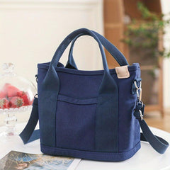 Canvas Crossbody Bag Small Tote Bag For Work & Travel