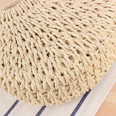 Straw Crossbody Bag Round Handle Summer Beach Bag