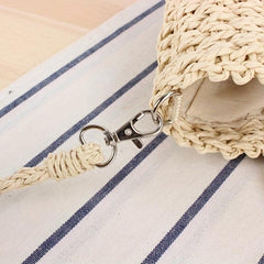 Straw Crossbody Bag Round Handle Summer Beach Bag