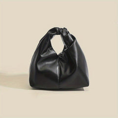 Minimalist Niche Satchel Bag Solid Handbag Women's Storage Bag With Ruched Strap
