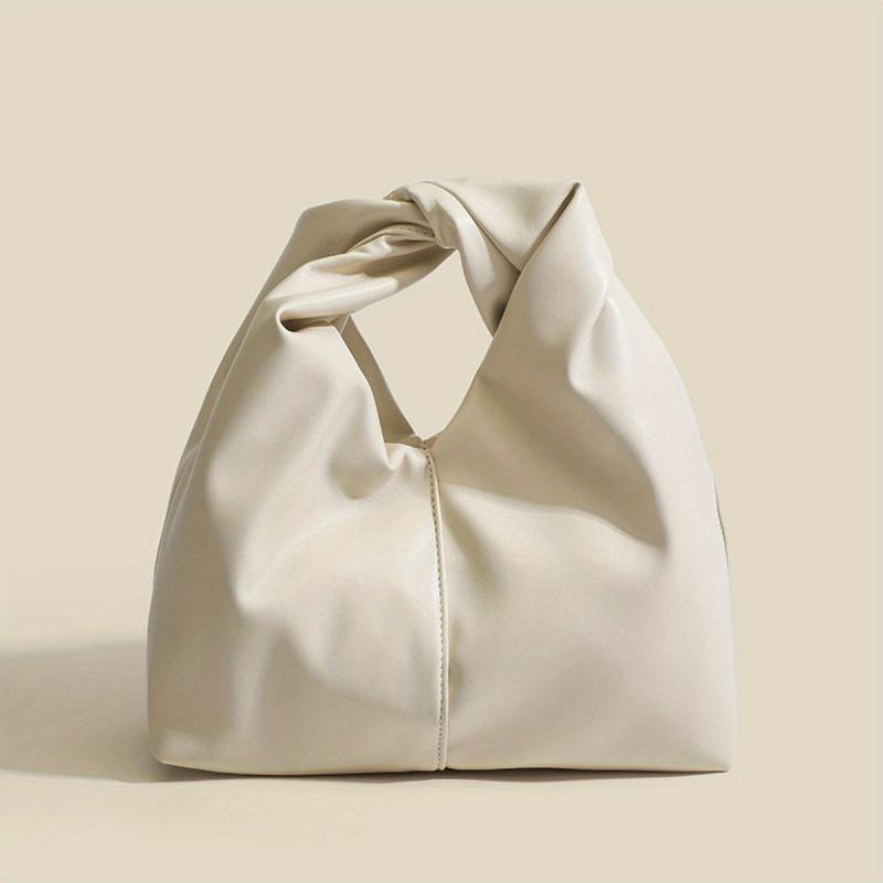 Minimalist Niche Satchel Bag Solid Handbag Women's Storage Bag With Ruched Strap