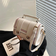 Niche Handbag Striped Detail Flap Square Bag