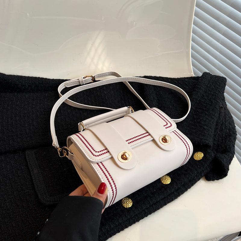 Niche Handbag Striped Detail Flap Square Bag