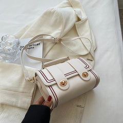 Niche Handbag Striped Detail Flap Square Bag
