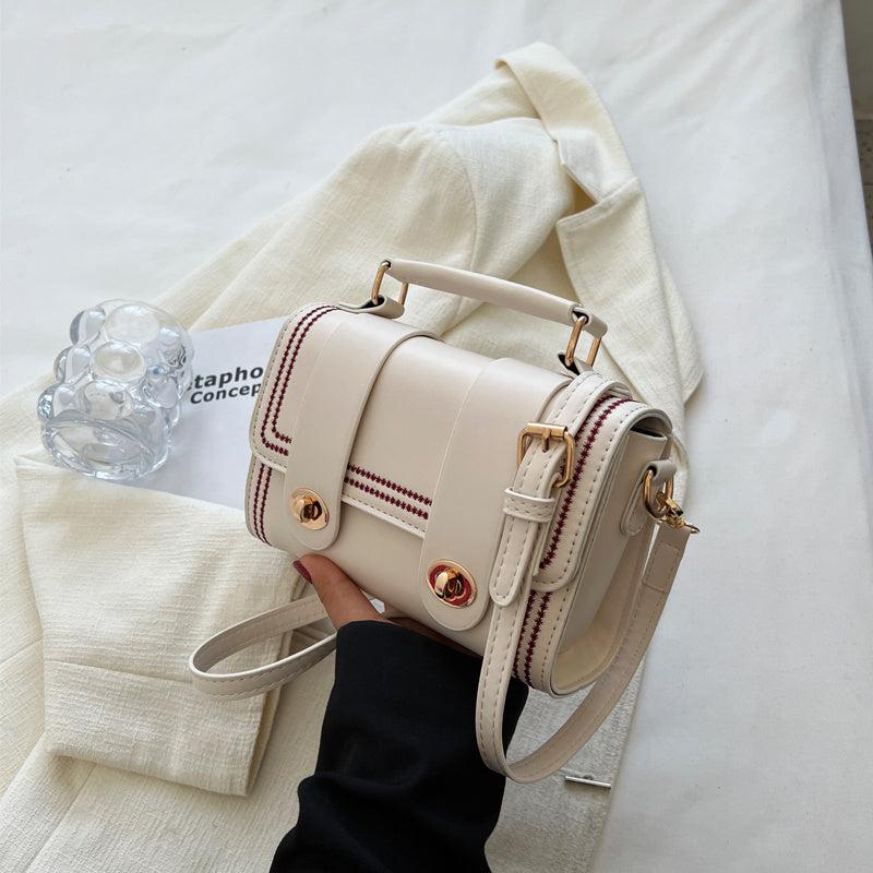 Niche Handbag Striped Detail Flap Square Bag