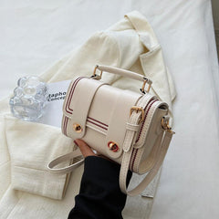 Niche Handbag Striped Detail Flap Square Bag