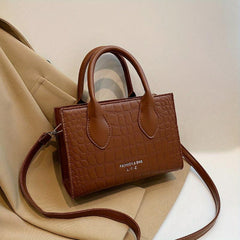 Crocodile Pattern Tote Bag Top Handle Crossbody Bag Women's Handbag