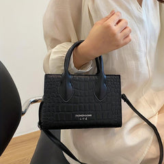 Crocodile Pattern Tote Bag Top Handle Crossbody Bag Women's Handbag