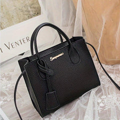 Litchi Pattern Handbags Crossbody Bag Top Handle Square Purse