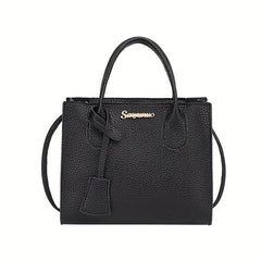 Litchi Pattern Handbags Crossbody Bag Top Handle Square Purse