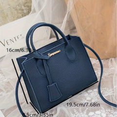 Litchi Pattern Handbags Crossbody Bag Top Handle Square Purse