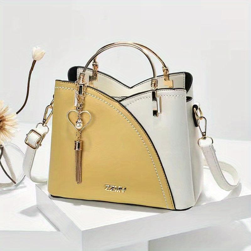 Stylish Crossbody Bag with Tassel Decor and Top Ring for Women