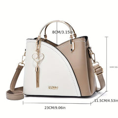 Stylish Crossbody Bag with Tassel Decor and Top Ring for Women