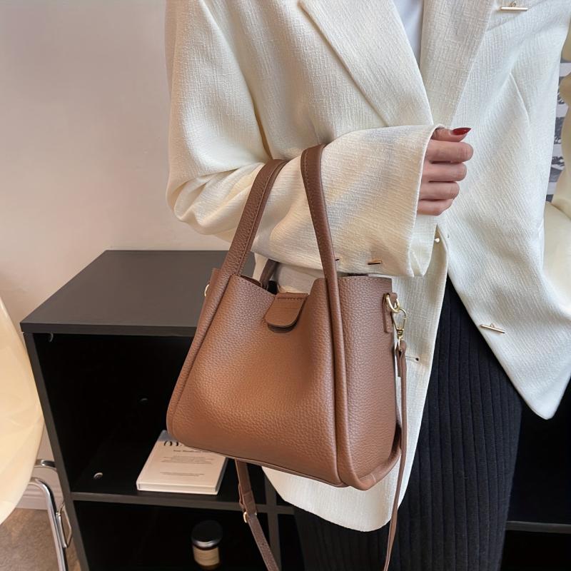 Minimalist All Match Satchel Bag Solid Shoulder Bag For Work