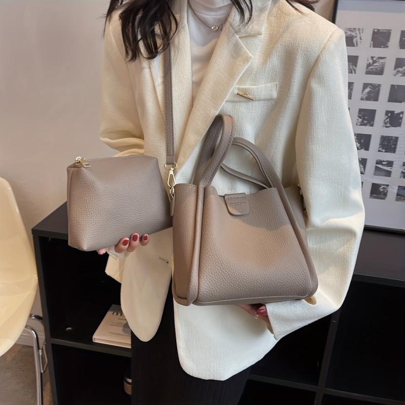 Minimalist All Match Satchel Bag Solid Shoulder Bag For Work