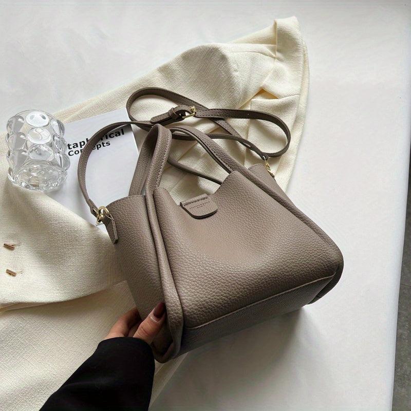 Minimalist All Match Satchel Bag Solid Shoulder Bag For Work