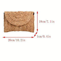 Straw Woven Beach Bag Boho Style Clutch Purse Summer Vacation Handbags For Women