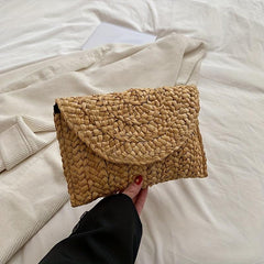 Straw Woven Beach Bag Boho Style Clutch Purse Summer Vacation Handbags For Women